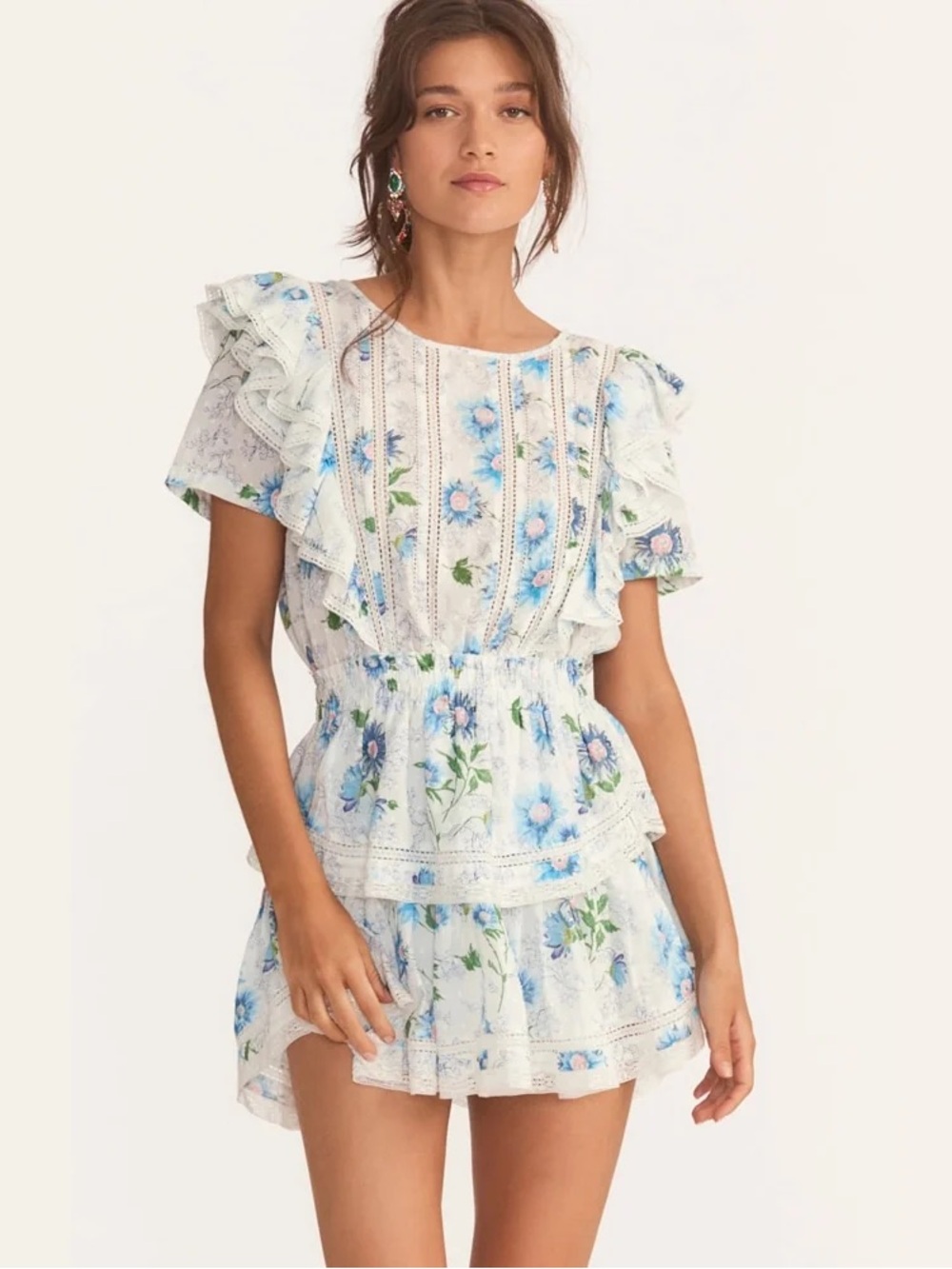 LoveShackFancy Natasha Dress in Blueberry Cloud